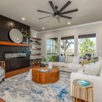 Living room designed for custom home